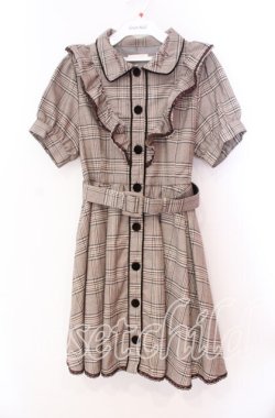 画像1: LIZ LISA / グレンチェックワンピース  ブラウン O-25-12-02-011-LO-OP-IG-OS