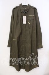 elements,H / ミリタリーシャツワンピース 02 カーキグリーン O-25-12-02-024-PU-OP-OW-OS