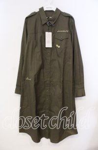 elements,H / ミリタリーシャツワンピース 02 カーキグリーン O-25-12-02-024-PU-OP-OW-OS