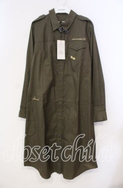 画像1: elements,H / ミリタリーシャツワンピース 02 カーキグリーン O-25-12-02-024-PU-OP-OW-OS