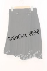 LISTEN FLAVOR / プリーツフラップ付アシメガウチョパンツ  ブラック O-25-12-02-026-PU-PA-IG-OS