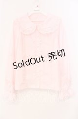 axes femme kawaii / トーションレース丸襟ブラウス Ｍ ピンク O-25-12-02-028-AX-BL-IG-OS