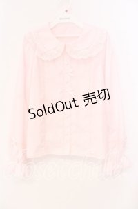 axes femme kawaii / トーションレース丸襟ブラウス Ｍ ピンク O-25-12-02-028-AX-BL-IG-OS