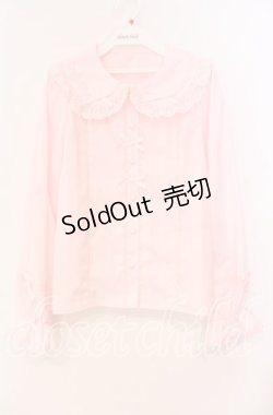 画像1: axes femme Kawaii / トーションレース丸襟ブラウス Ｍ ピンク O-25-12-02-028-AX-BL-IG-OS