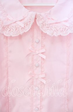 画像2: axes femme kawaii / トーションレース丸襟ブラウス Ｍ ピンク O-25-12-02-028-AX-BL-IG-OS