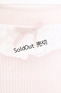 画像2: DearMyLoveRose / コットンレース襟リブトップス Ｍ ピンク O-25-12-02-003-EL-TO-IG-OS