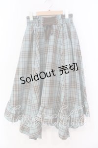axes femme / タータンチェックイレヘムスカート  ミント O-25-12-02-031-AX-SK-IG-OS