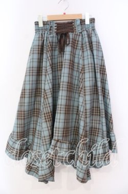 画像1: axes femme / タータンチェックイレヘムスカート  ミント O-25-12-02-031-AX-SK-IG-OS