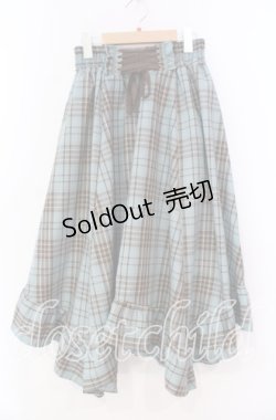 画像1: axes femme / タータンチェックイレヘムスカート  ミント O-25-12-02-031-AX-SK-IG-OS