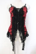 Qutie Frash / ドラゴンサテンコルセットキャミソール  レッド×ブラック O-25-12-03-001-QU-TO-IG-OS