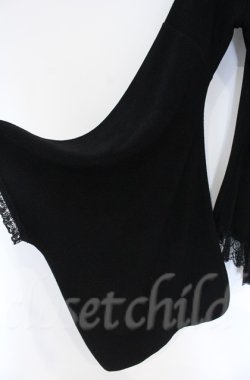 画像2: Qutie Frash / 裾レース着物ショートカーディガン  ブラック O-25-12-03-024-QU-TO-OW-ZT063