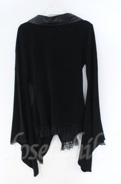 画像4: Qutie Frash / 裾レース着物ショートカーディガン  ブラック O-25-12-03-024-QU-TO-OW-ZT063