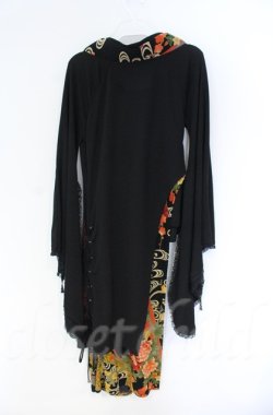 画像6: Qutie Frash / ちりめん着物袖チュニック  ブラック×オレンジ O-25-12-03-025-QU-TO-IG-ZT056