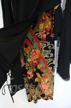 画像7: Qutie Frash / ちりめん着物袖チュニック  ブラック×オレンジ O-25-12-03-025-QU-TO-IG-ZT056