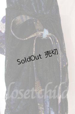 画像3: Qutie Frash / クモメッシュリボンブローチ付ベビードール  ブルー×ブラック O-25-12-03-003-QU-OP-IG-OS