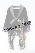 Qutie Frash / Newサイドロング着物カーデ  ブラック×ゴールド O-25-12-03-026-QU-JA-IG-ZT1208B