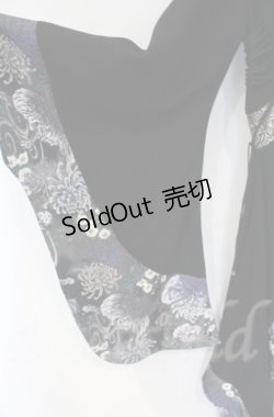 画像4: Qutie Frash / Newサイドロング着物カーデ  ブラック×ゴールド O-25-12-03-026-QU-JA-IG-ZT1208B