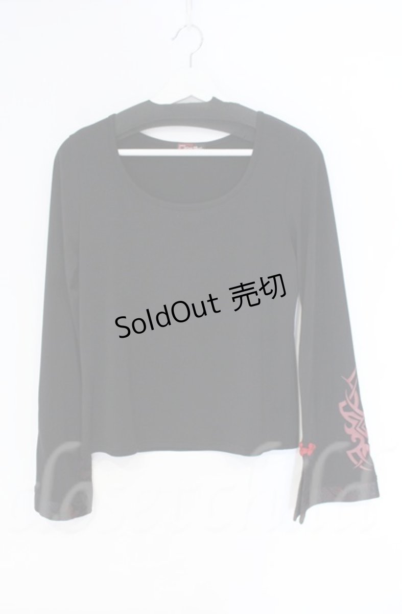 画像1: 【SALE】Qutie Frash / 2020プレミアム-金華-インナーTシャツ  ブラック×レッド O-25-12-03-028-QU-TO-OW-ZT182 (1)