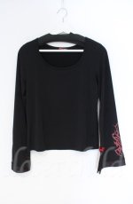 画像1: 【SALE】Qutie Frash / 2020プレミアム-金華-インナーTシャツ  ブラック×レッド O-25-12-03-028-QU-TO-OW-ZT182 (1)