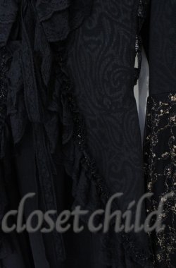 画像3: Qutie Frash / 姫袖レースカーデ  ブラック×ゴールド O-25-12-03-030-QU-OP-IG-ZT182