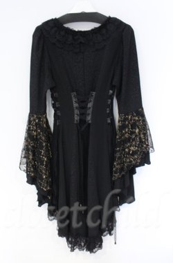 画像5: Qutie Frash / 姫袖レースカーデ  ブラック×ゴールド O-25-12-03-030-QU-OP-IG-ZT182