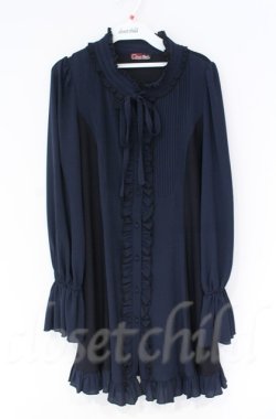 画像1: Qutie Frash / フリルブラウスワンピ  ネエビー O-25-12-03-031-QU-OP-IG-OS