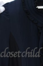画像2: 【SALE】Qutie Frash / フリルブラウスワンピ  ネエビー O-25-12-03-031-QU-OP-IG-ZT065 (2)
