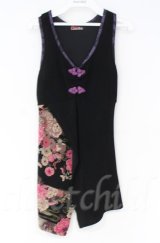 Qutie Frash / ちりめんロングタンクトップ  ブラック O-25-12-03-032-QU-TO-OW-ZT1208B