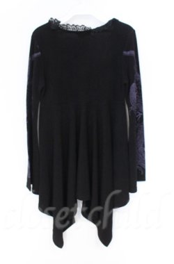 画像3: Qutie Frash / 変形ちりめんトップス  ブラック×パープル O-25-12-03-033-QU-TO-OW-ZT1208B