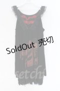 【SALE】Qutie Frash / ドラゴンptノースリーブワンピース  ブラック×レッド O-25-12-03-035-QU-OP-OW-ZT184
