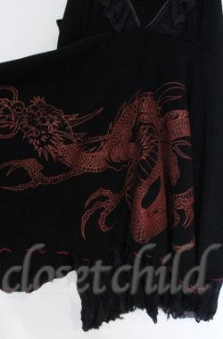 画像2: Qutie Frash / ドラゴンptノースリーブワンピース  ブラック×レッド O-25-12-03-035-QU-OP-OW-OS