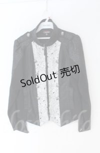 Qutie Frash / ナポレオンジャケット L ホワイトｘブラック O-25-12-03-036-QU-BL-YM-OS