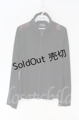 Qutie Frash / スタンドネックZIPカーディガン  ブラック×レッド O-25-12-03-037-QU-TO-OW-ZT1208B