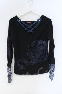 Qutie Frash / クロスインナーT  ブルー×ブラック O-25-12-03-040-QU-TO-IG-ZT1208B