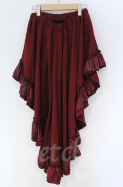 画像3: Qutie Frash / 裏地和柄後ろロングスカート  レッド O-25-12-03-043-QU-SK-IG-ZT176