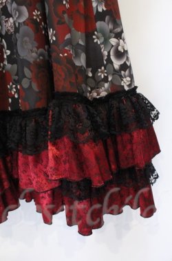 画像2: Qutie Frash / 和柄ロングスカート  レッド O-25-12-03-044-QU-SK-IG-ZT184