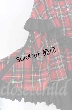画像2: Qutie Frash / タータンチェックフリルロングスカート  レッド O-25-12-03-045-QU-SK-OW-OS