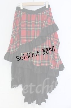 画像3: Qutie Frash / タータンチェックフリルロングスカート  レッド O-25-12-03-045-QU-SK-OW-OS