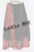 Qutie Frash / ラップ付き和柄バギーパンツ  レッド×ブラック O-25-12-03-046-QU-PA-IG-ZT064