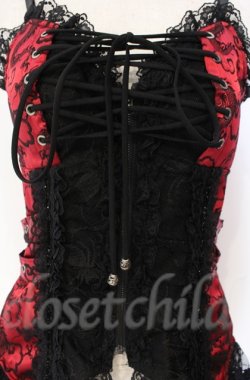 画像2: Qutie Frash / ドラゴンサテンコルセットキャミソール  レッド×ブラック O-25-12-03-001-QU-TO-IG-ZT206