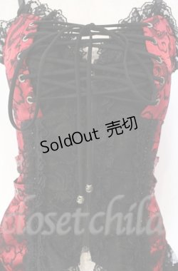 画像2: Qutie Frash / ドラゴンサテンコルセットキャミソール  レッド×ブラック O-25-12-03-001-QU-TO-IG-ZT206