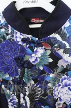 画像2: Qutie Frash / チャイナ着物袖チュニック  ブルー O-25-12-03-008-QU-TO-IG-OS