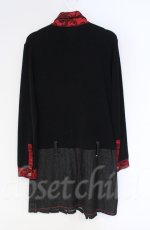 画像3: Qutie Frash / ドラゴンサテン切替デニムプリーツワンピース  ブラック×レッド O-25-12-03-012-QU-OP-OW-ZT068 (3)