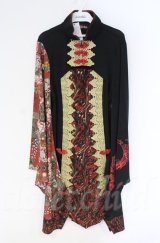 Qutie Frash / 和柄着物チュニック  レッド O-25-12-03-013-QU-OP-IG-ZT1208B