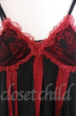 画像2: Qutie Frash / カップ入蜘蛛メッシュベビードールワンピース  ブラック×レッド O-25-12-03-002-QU-OP-OW-OS
