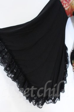 画像4: Qutie Frash / メッシュショルダーアシメ着物カーディガン  ブラック×オレンジ O-25-12-03-014-QU-JA-IG-ZT065