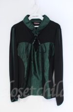 画像1: 【SALE】Qutie Frash / 公式通販×アメQ限定チャイナカットソー  グリーン×ブラック O-25-12-03-018-QU-TO-IG-ZT065 (1)