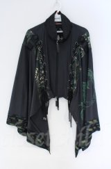 Qutie Frash / 和柄ポンチョ  グリーン O-25-12-03-019-QU-JA-OW-ZT1208B