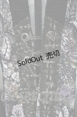 画像2: Qutie Frash / 着物ロングカーデ  ブラック O-25-12-03-022-QU-OP-IG-ZT1208B