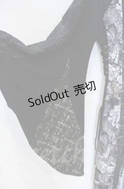 画像3: Qutie Frash / 着物ロングカーデ  ブラック O-25-12-03-022-QU-OP-IG-ZT1208B